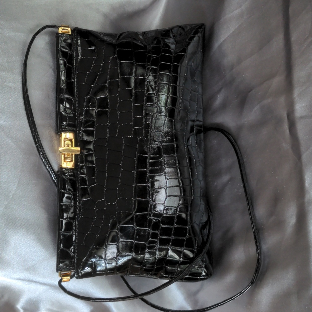 Black Valerie Jean Leather Dressy Bag